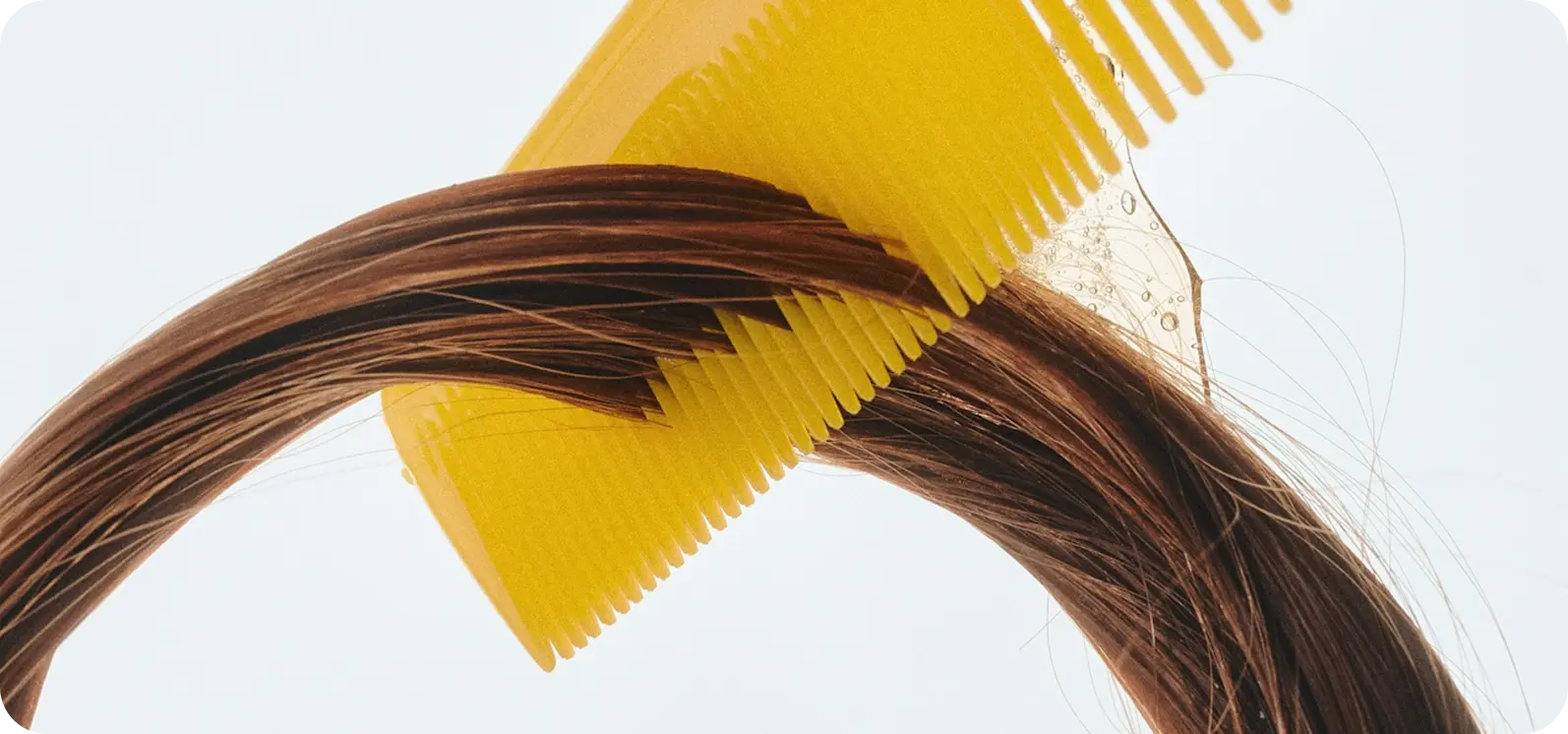 Hair being brushed