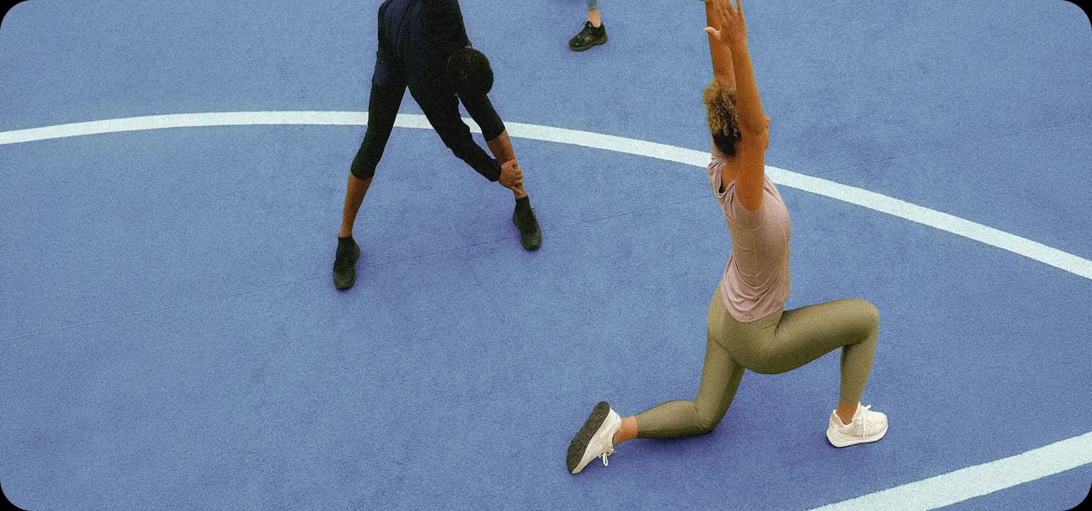 Group stretching outdoors