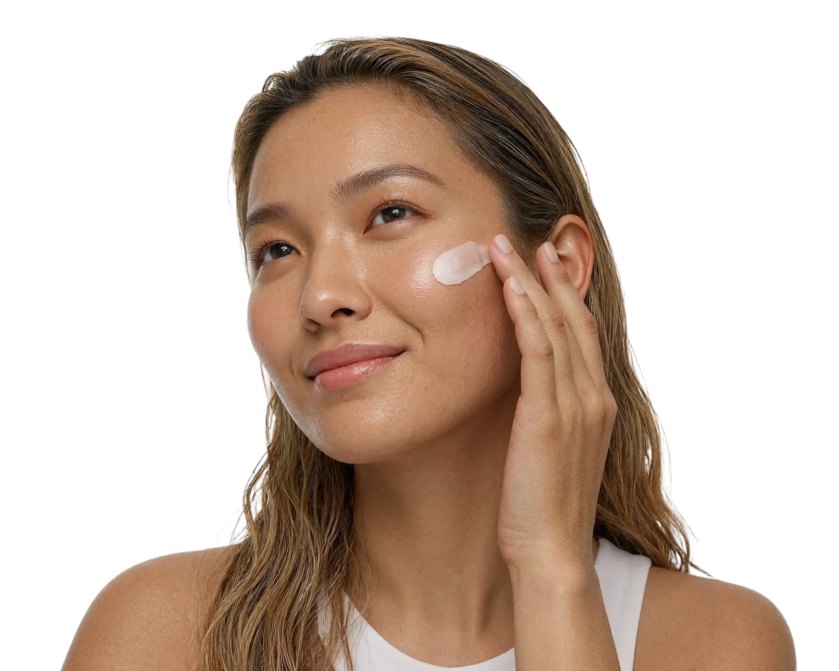 Woman applying BodyMatched prescription face cream