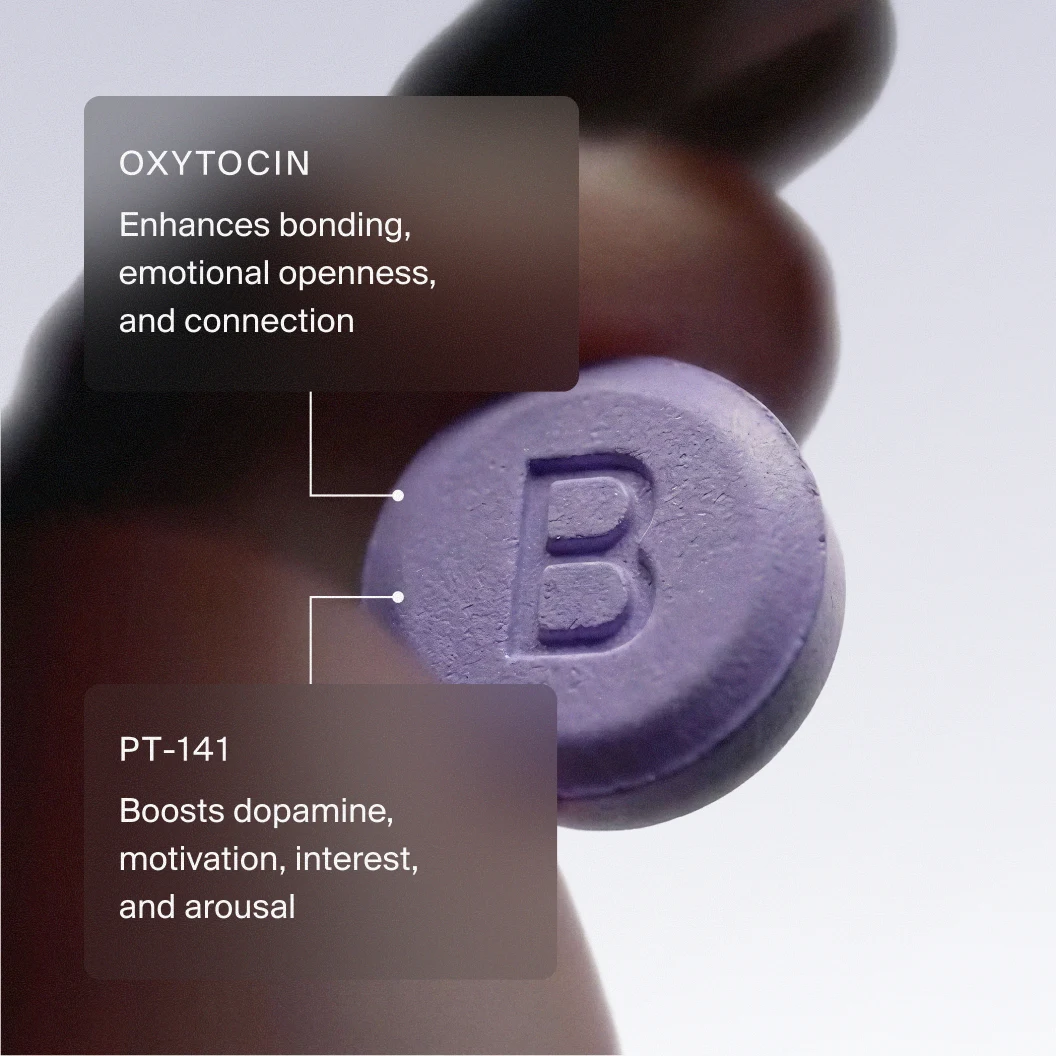 Libida's two active ingredients, bremelanotide and oxytocin