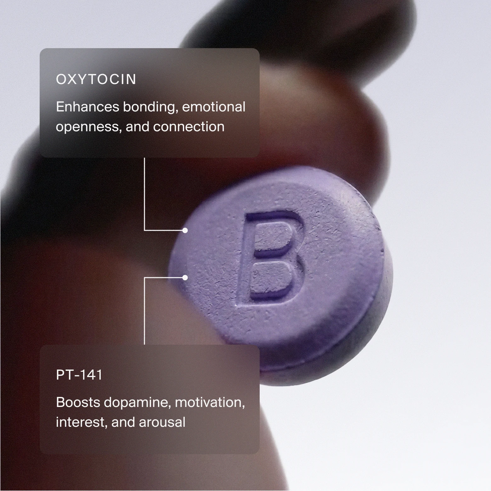 Libida's two active ingredients, bremelanotide and oxytocin