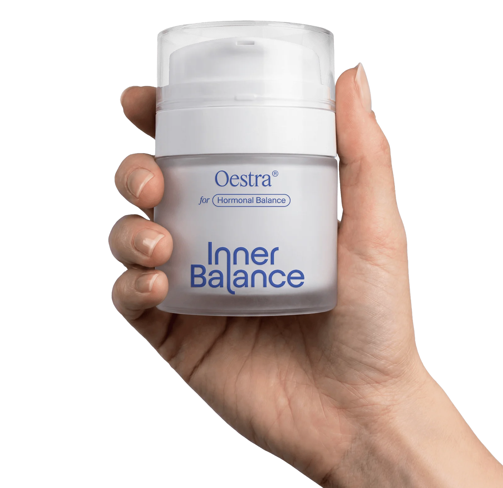 Oestra® hormone cream being applied to hand